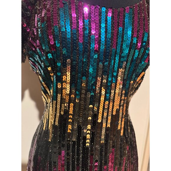 Vintage Alyce Designs Sequin Party Dress Size 14 • Made in USA‎ - Picture 2 of 11